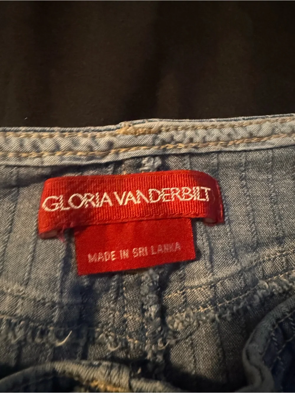 Gloria Vanderbilt Light Blue Pinstripe Denim A-Line Skirt